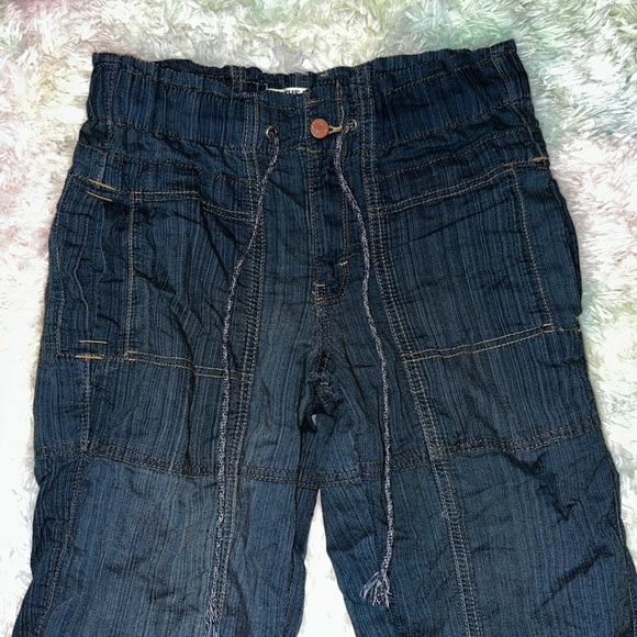 New Free People Angelo Denim Pull On Jeans Pants Drawstring Slouchy Size XS - Picture 5 of 12